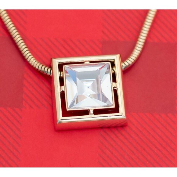 Vintage Victorian Square Gemstone Choker Necklace by Avon 15 1/2 Inches - O2 - Picture 1 of 3